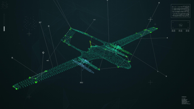 Animation 3D de drone militaire