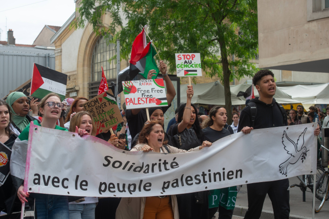 Manifestation pour la Palestine à Nancy, en juin 2024.