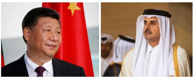Le président chinois, Xi Jinping et l’émir du Qatar, le Cheikh Tamim ben Hamad Al Thani